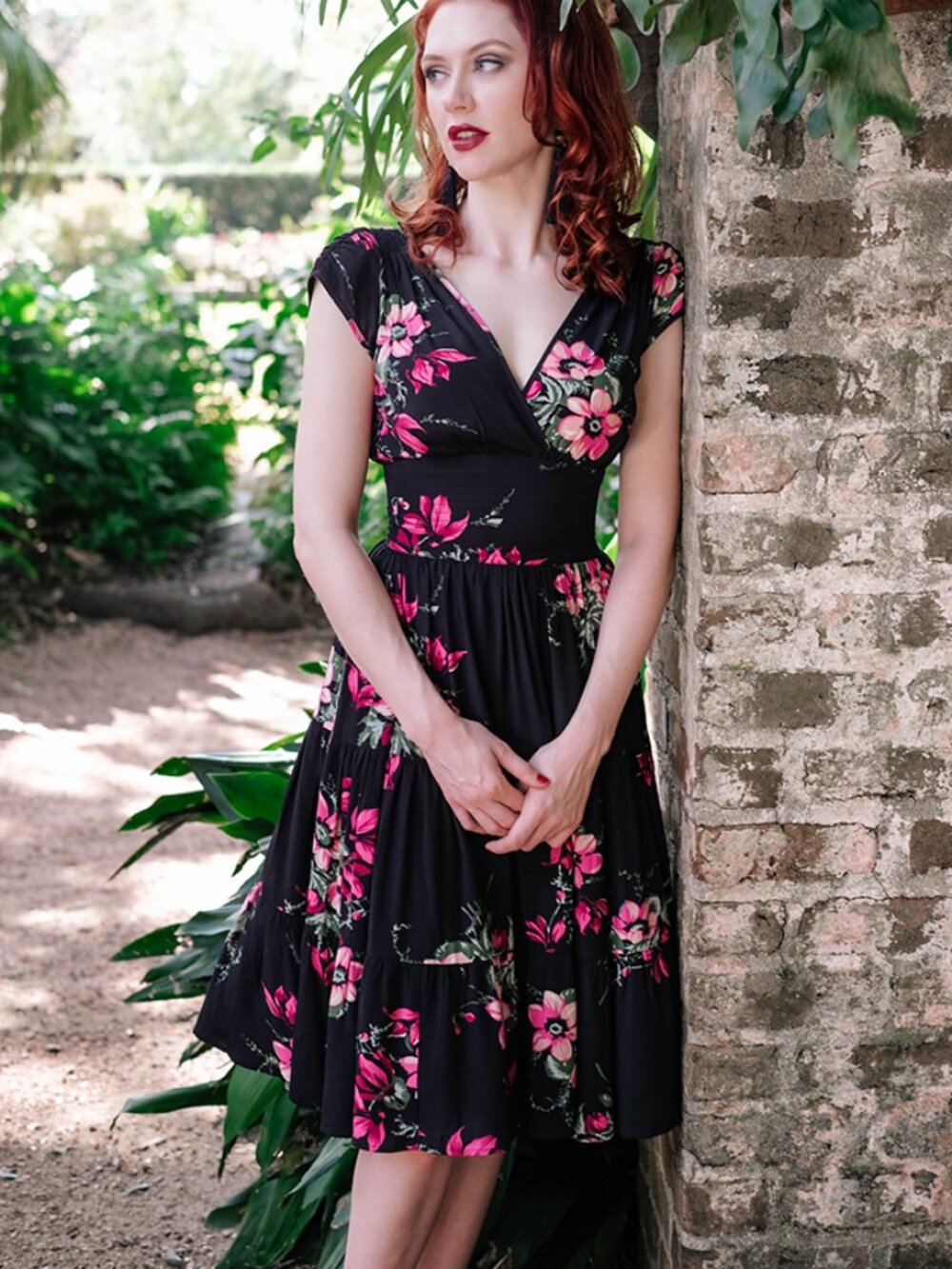 Trashy Diva Bonita Dress in Magenta Floral